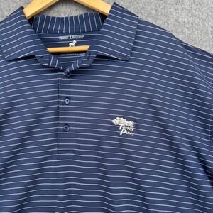 Horn Legend Polo Mens 3XL Blue Striped Torrey Pines Golf Performance Luxury